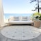 Homeroots 8' Beige And Ivory Round Geometric Washable Indoor Outdoor Area Rug 594679 - alternate 4