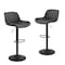 Homeroots Set of Two 31" Black Faux Leather And Steel Swivel Low Back Adjustable Height Bar Chairs 524978 - alternate 3
