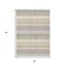 Homeroots 5' X 8' Gold And Silver Striped Washable Indoor Outdoor Area Rug 632210 - alternate 4