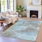 Homeroots 10' X 14' Taupe And Sky Blue Abstract Washable Indoor Outdoor Area Rug 630668 - alternate 1