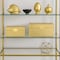 Vintiquewise Set of 2 Decorative Wooden Storage Boxes with Gold Accent for Keys, Jewelry, Makeup, or Extras, Gold QI004862.GD - alternate 4