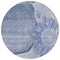 Homeroots 8' Sky Blue And Indigo Round Floral Washable Indoor Outdoor Area Rug 582244 - alternate 4