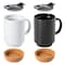 Gibson Home Modani 4 Piece 16.5 Ounce Stoneware Travel Mug Set with Lid and Cork Base 135280.01 - alternate 4