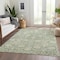 Homeroots 10' X 14' Artichoke Green And Beige Floral Washable Indoor Outdoor Area Rug 603442 - alternate 5