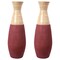 Uniquewise Set of 2 31.5 inch Tall Handcrafted Bamboo Floor Vase, Burgundy and Natural Finish QI003353R.L.2 - alternate 3