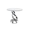 Homeroots 21" White And Silver Stone And Stainless Steel Round Pedestal End Table 554650 - alternate 1