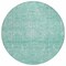 Homeroots 8' Aqua And Ivory Round Damask Washable Indoor Outdoor Area Rug 603355 - alternate 6