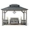 Sunjoy 10x12 ft. Wood Gazebo, Outdoor Patio Steel Hardtop Gazebo, Black A102032601 - alternate 1