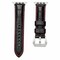 Elegani Alligator-Embossed Leather Band Compatible with Apple Watch 41mm, Black/Red, Silver Buckle LATPAM-BLKRED-SLV-41 - alternate 1