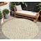 Homeroots 8' Wheat And Ivory Round Geometric Washable Indoor Outdoor Area Rug 594889 - alternate 1