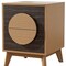 Homeroots Set of Two 21" Oak And Dark Brown Solid Wood Square Two Drawer Nightstands, 2PK 712105 - alternate 4
