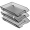 Acrimet Facility 3 Tier Letter Tray Front Load Letter Size Desktop File Organizer Plastic Smoke 265.1 - alternate 1