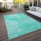 Homeroots 9' X 12' Teal Blue And Aqua Nautical Washable Indoor Outdoor Area Rug 581753 - alternate 6