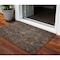 Homeroots 3' X 5' Brown Tan And Charcoal Damask Washable Indoor Outdoor Area Rug 603311 - alternate 1