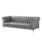 Homeroots 85" Gray Faux Leather Manufactured Wood Sofa 543962 - alternate 4