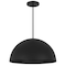 Homeroots 24" Black Aluminum Dome LED Dimmable Outdoor Pendent Hanging Light 683471 - alternate 3