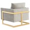 Leisuremod Lincoln Velvet Accent Armchair with Gold Frame, Light Grey LA31LGR - alternate 4