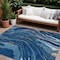 Homeroots 8' X 10' Navy Blue Gold And Copper Abstract Washable Indoor Outdoor Area Rug 600243 - alternate 1