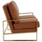 Leisuremod Jefferson Leather Loveseat with Gold Frame, Cognac Tan JAG53BR-L - alternate 5