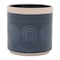 Homeroots Set of Two Blue And Beige Ceramic 1 Ounce Geometric Round Pot Planters 634283 - alternate 4