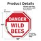 Signmission Danger Wild Bees, 10 inch X 10 inch, Vinyl Decal, 2PK OC-D-2PACK-10-22 - alternate 2