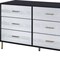 Homeroots 47" Black Silver and Gold Faux Croc Design Six Drawer Double Dresser 486520 - alternate 3