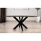 Homeroots 72" Gray Beige And Black Solid Wood And Iron Round Dining Table 488679 - alternate 2