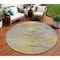 Homeroots 8' Gold Gray And Charcoal Round Abstract Washable Indoor Outdoor Area Rug 587166 - alternate 1