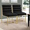 Homeroots Set of Two Tufted Black And Gold Upholstered Faux Leather Dining Side Chairs 545051 - alternate 1