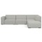 Homeroots 116" Gray Fabric Sofa With Ottoman With Brown Legs 641055 - alternate 1