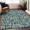 Homeroots 3' X 5' Navy Blue Green And Ivory Abstract Washable Indoor Outdoor Area Rug 602575 - alternate 5