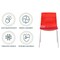 Leisuremod Astor Plastic Dining Chair with White Steel Base Water Ripple Design in Transparent Red ACW-20TR - alternate 5