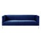Homeroots 85" Navy Blue Velvet Sofa With Silver Legs 543973 - alternate 3