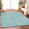 Homeroots 8' X 10' Teal Blue And Pink Floral Medallion Washable Indoor Outdoor Area Rug 616637 - alternate 8