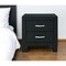 Homeroots 22" Black Solid and Manufactured Wood Two Drawer Nightstand 564656 - alternate 1