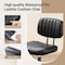 Yssoa HealSmart Small Office Desk Chair with Wheels, Armless Desk Chair with Lumbar Support, PU Leather L 3A88FNCHAIRDESKBLK01 - alternate 4