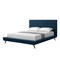 Homeroots Denim Blue Solid Wood Queen Upholstered Linen Bed 544842 - alternate 6