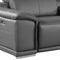 Homeroots 175" Dark Gray Italian Leather Reclining Metal USB Sofa 720414 - alternate 6