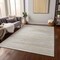Homeroots 8' X 10' Linen Gray And Beige Striped Washable Indoor Outdoor Area Rug 597262 - alternate 5