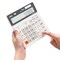 Deli Digit Desktop Calculator, Tax + 120-Step Check, Dual Power, White, 20PK EM01010 - alternate 3
