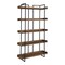 Homeroots 75" Black And Brown Metal and Wood Five Tier Bookcase 517716 - alternate 3