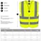 Neiko High Visibility Safety Vest with Reflective Strips, XXX-Large Neon Yellow, Zipper Front For Safety 53949A - alternate 5