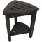 Homeroots Mod Gray Teak 18" Curvilinear Corner Shower Bench With Shelf 383374 - alternate 5