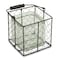 Homeroots 6" Clear and Brown Glass and Metal Lattice Tabletop Lantern Candle Holder 488175 - alternate 1