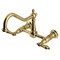 Kingston Brass Two-Handle Wall Mount Bridge Kitchen Faucet, Brushed Brass KS1247AL - alternate 1