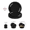 Smarty Had A Party 10" Black Vintage Rim Round Disposable Plastic Dinner Plates (120 Plates), 120PK 860B-CASE - alternate 3