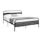 Monarch Specialties Bed, Queen Size, Upholstered, Platform Bed, Frame Only, Grey Linen-Look, Black Metal, Contemporary I 6075Q - alternate 1