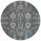 Homeroots 8' Navy Blue Beige And Taupe Round Oriental Washable Indoor Outdoor Area Rug 582100 - alternate 5