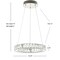 Jonathan Y Reese 15.7" Adjustable Integrated LED Metal/Crystal Pendant, Chrome/Clear JYL7218A - alternate 9