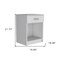 Homeroots 22" White Wood One Drawer Nightstand 543646 - alternate 4